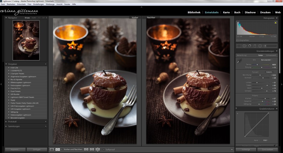 Vorher - Nachher Darstellung mit Lightroom 